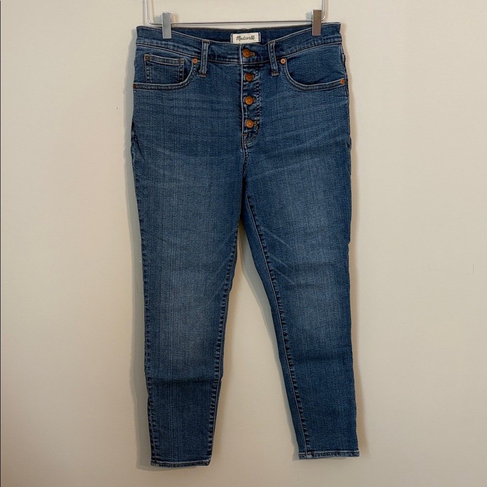 Madewell 9” Mid-Rise Button-Fly Crop Jeans Size 30